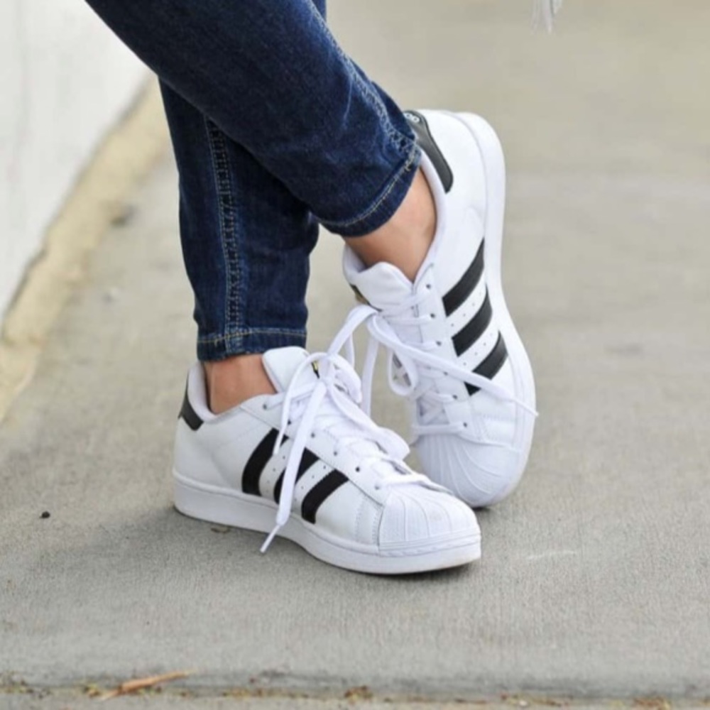 Adidas superstar originals white and black!